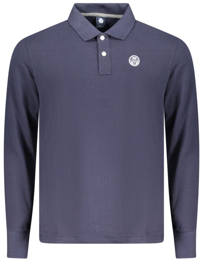 North Sails Blue Cotton Men Polo Shirt Blauw