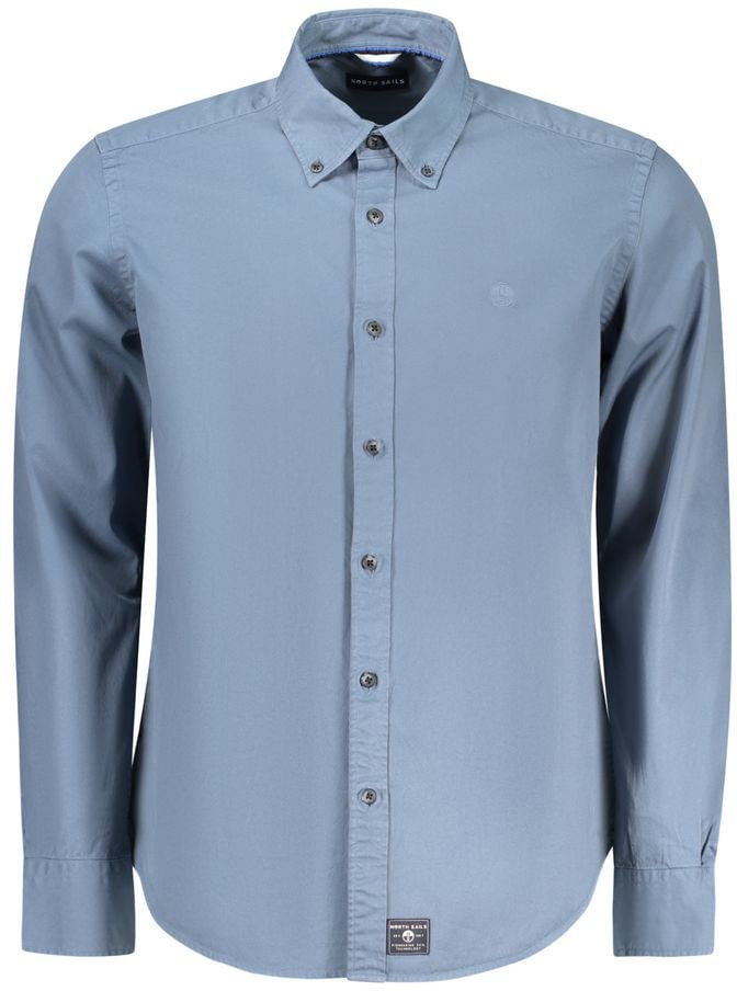 North Sails North Sails Blue Cotton Men Shirt Blauw