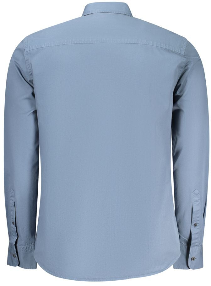 North Sails North Sails Blue Cotton Men Shirt Blauw