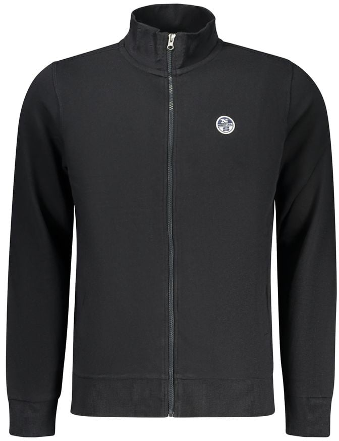 North Sails Black Cotton Men Sweatshirt Zwart