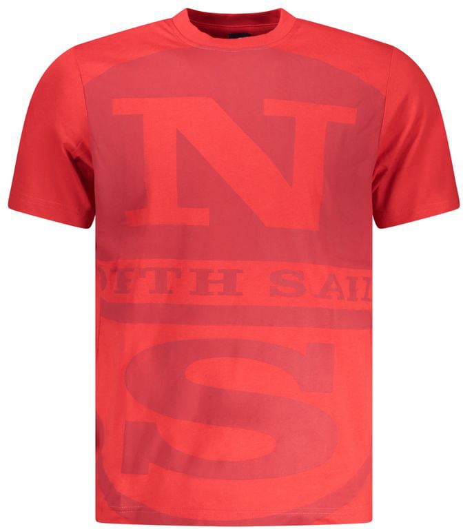 North Sails Rosso Cotton Men T-Shirt Rood