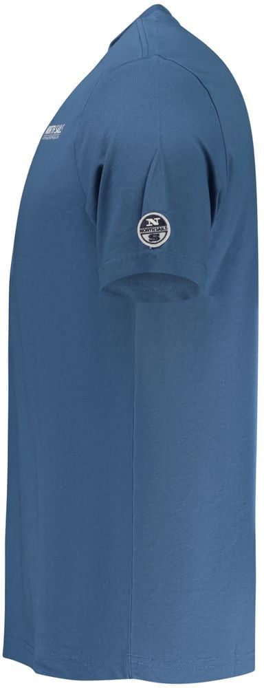 North Sails Blue Cotton Men T-Shirt Blauw