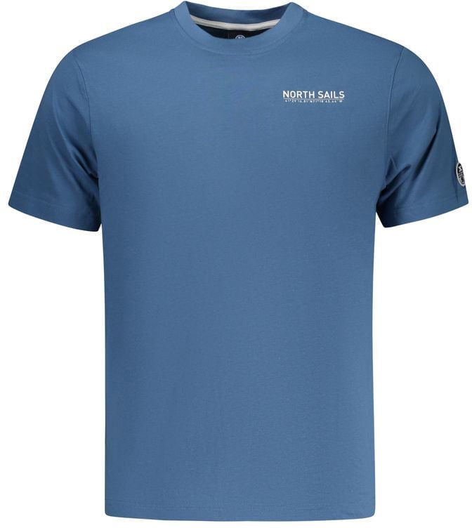 North Sails North Sails Blue Cotton Men T-Shirt Blauw