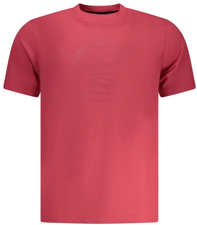 North Sails Rosso Cotton Men T-Shirt Rood