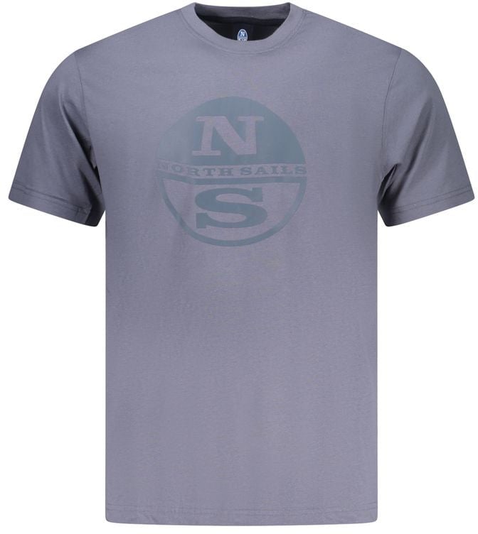 North Sails Blue Cotton Men T-Shirt Blauw