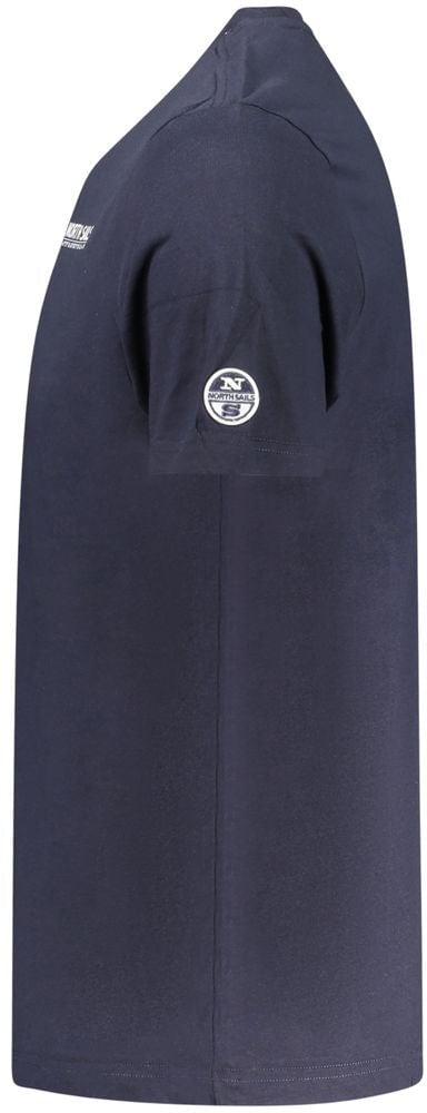 North Sails Blue Cotton Men T-Shirt Blauw