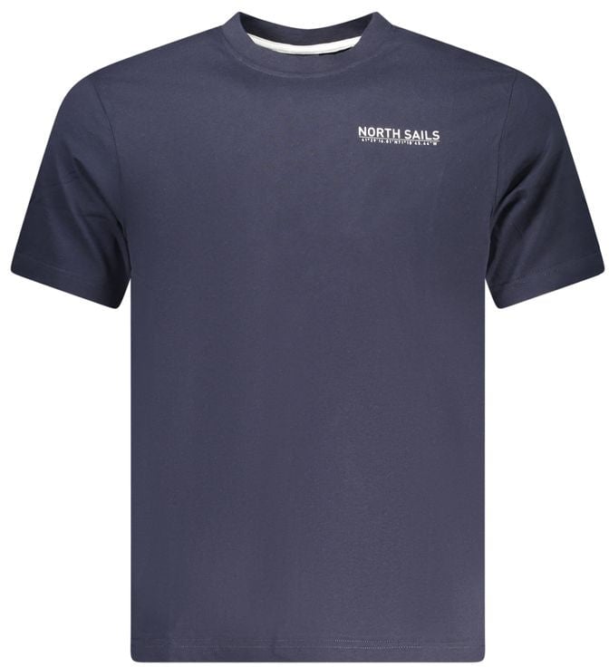 North Sails Blue Cotton Men T-Shirt Blauw