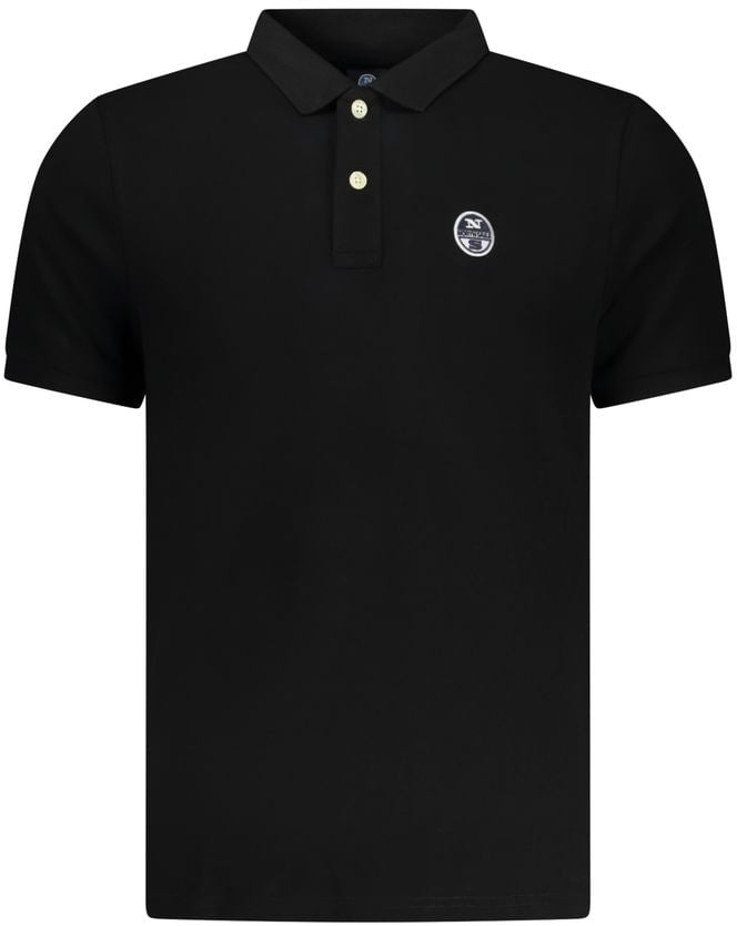 North Sails Black Cotton Mens Polo Shirt Zwart