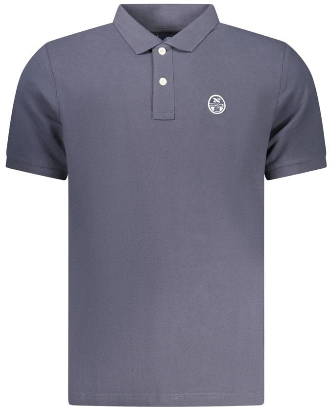North Sails Blue Cotton Men Polo Blauw