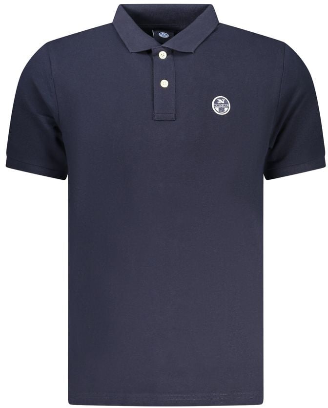 North Sails Blue Cotton Men Polo Shirt Blauw