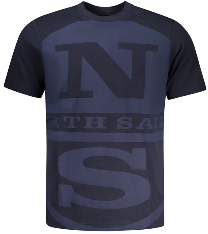 North Sails Blu Cotton Men T-Shirt Blauw