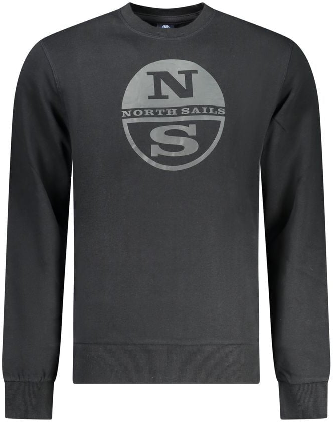 North Sails Black Cotton Men Sweatshirt Zwart