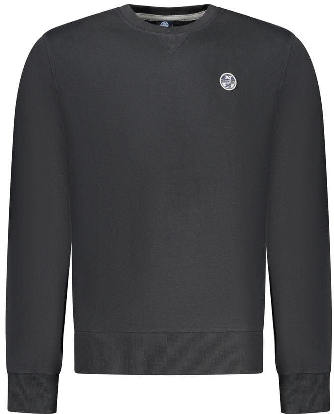 North Sails Black Cotton Men Sweatshirt Zwart