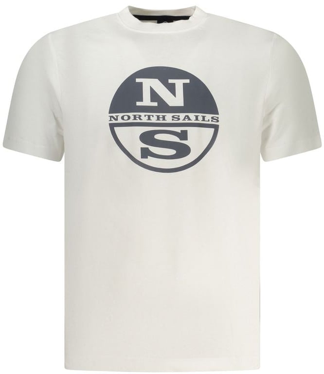 North Sails White Cotton Men T-Shirt Wit