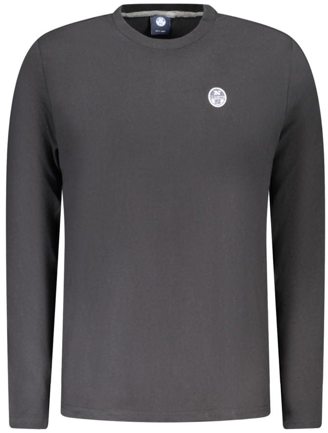 North Sails Black Cotton Men T-Shirt Zwart