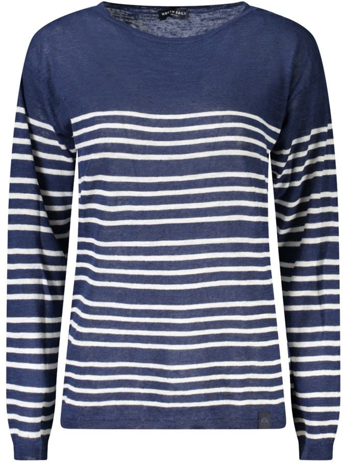 North Sails Blue Linen Women's Sweater Blauw