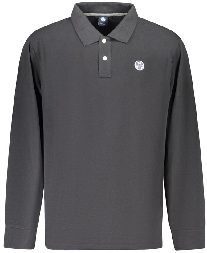 North Sails Black Cotton Men Polo Shirt Zwart
