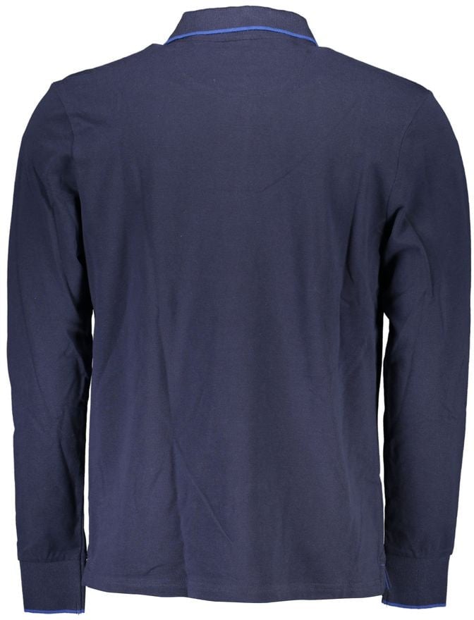North Sails Blue Cotton Men Polo Shirt Blauw