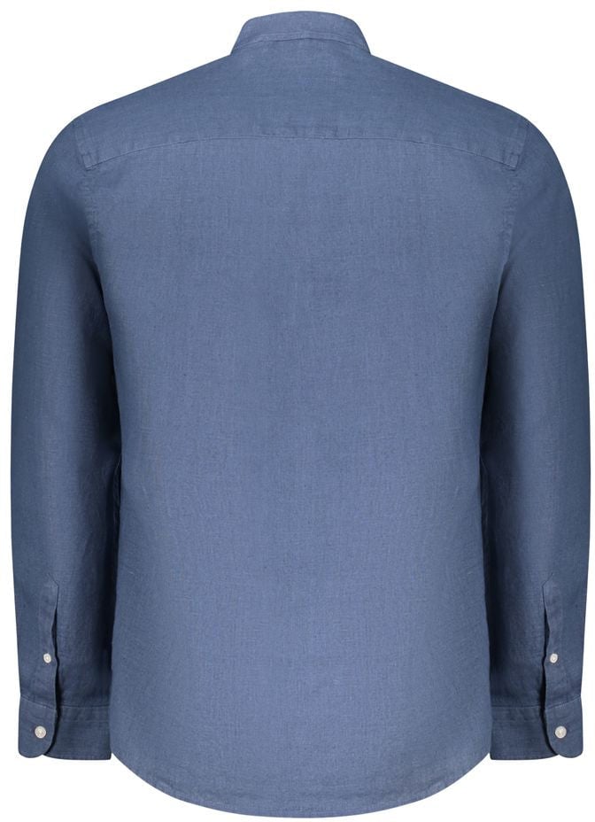 North Sails Blu Linen Men Shirt Blauw