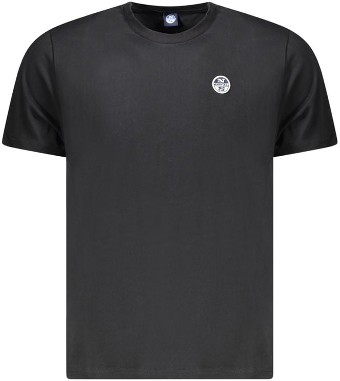 North Sails North Sails Black Cotton Men T-Shirt Zwart