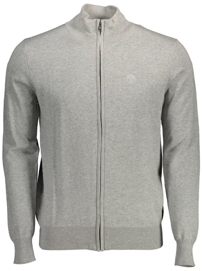 North Sails Grigio Cotton Men Cardigan Grijs