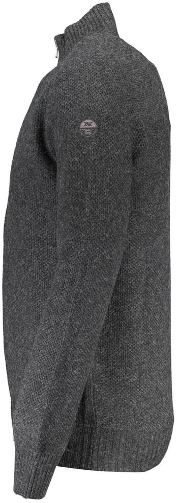 North Sails Grigio Wool Men Cardigan Grijs