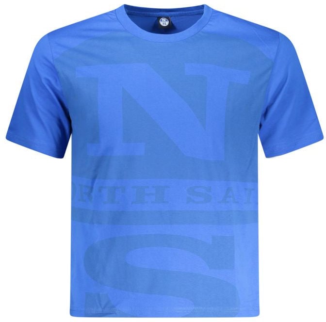 North Sails North Sails Blue Cotton T-Shirt Blauw