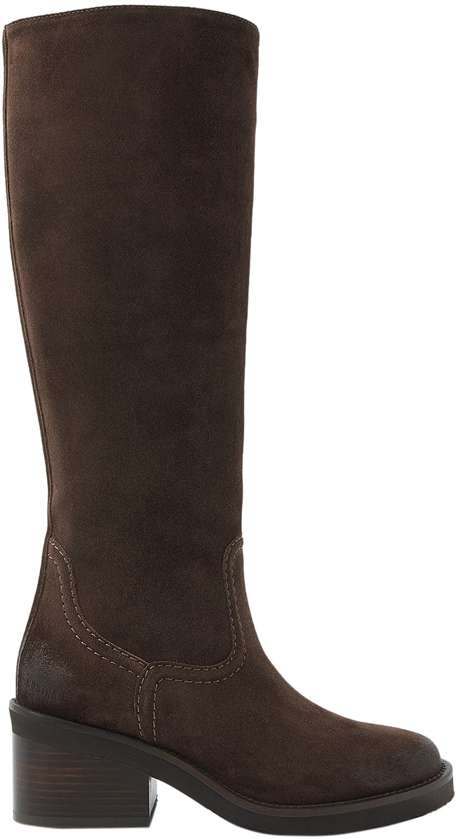 Nubikk Cassy Boot | Donkerbruin Suède Boots voor Dames Bruin