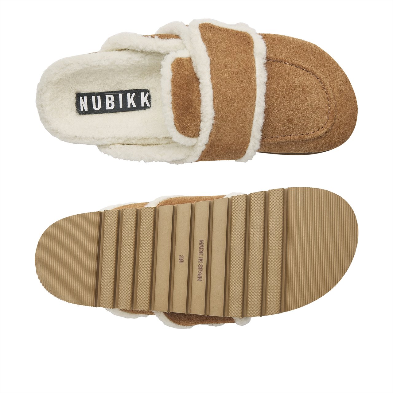 Nubikk Teddy Chunky Fur | Cognac Slipper for Women Bruin