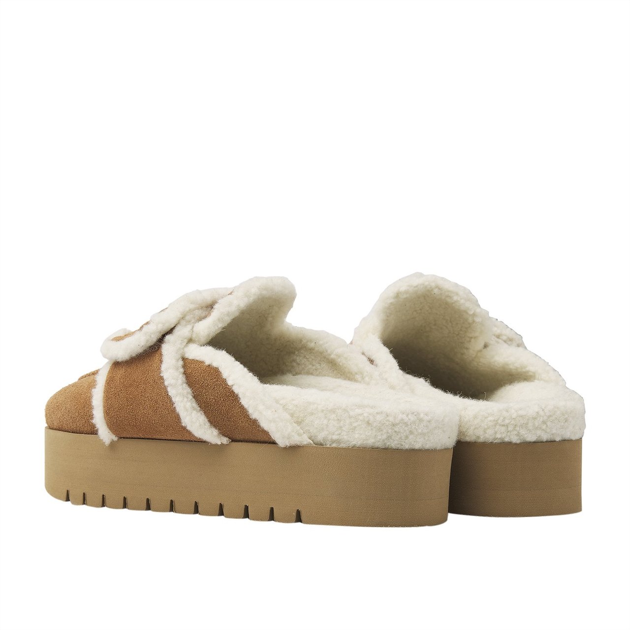 Nubikk Teddy Chunky Fur | Cognac Slipper for Women Bruin