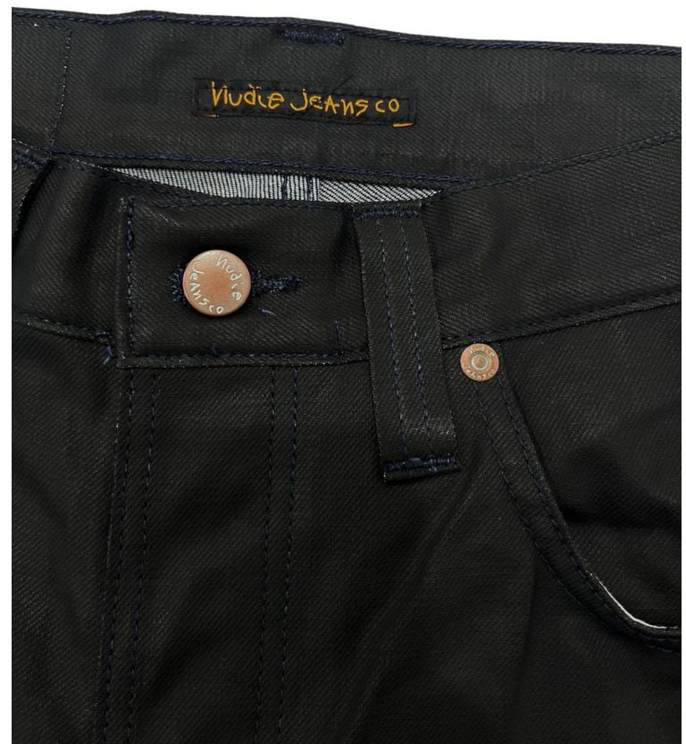 Nudie Jeans Black Cotton Men Jeans Zwart