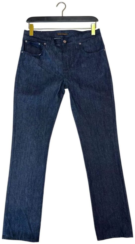 Nudie Jeans Blue Cotton Men Jeans Blauw