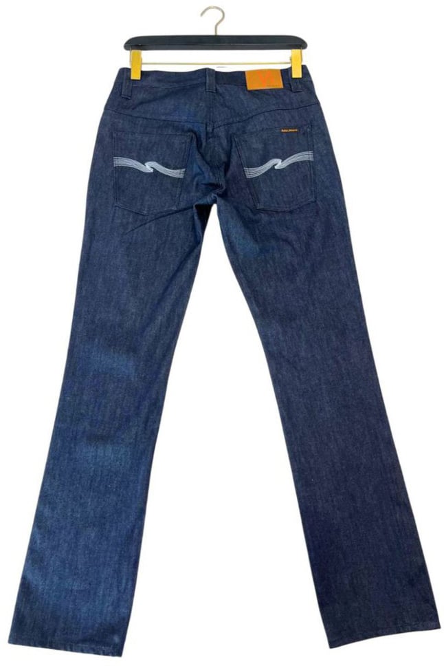 Nudie Jeans Blue Cotton Men Jeans Blauw