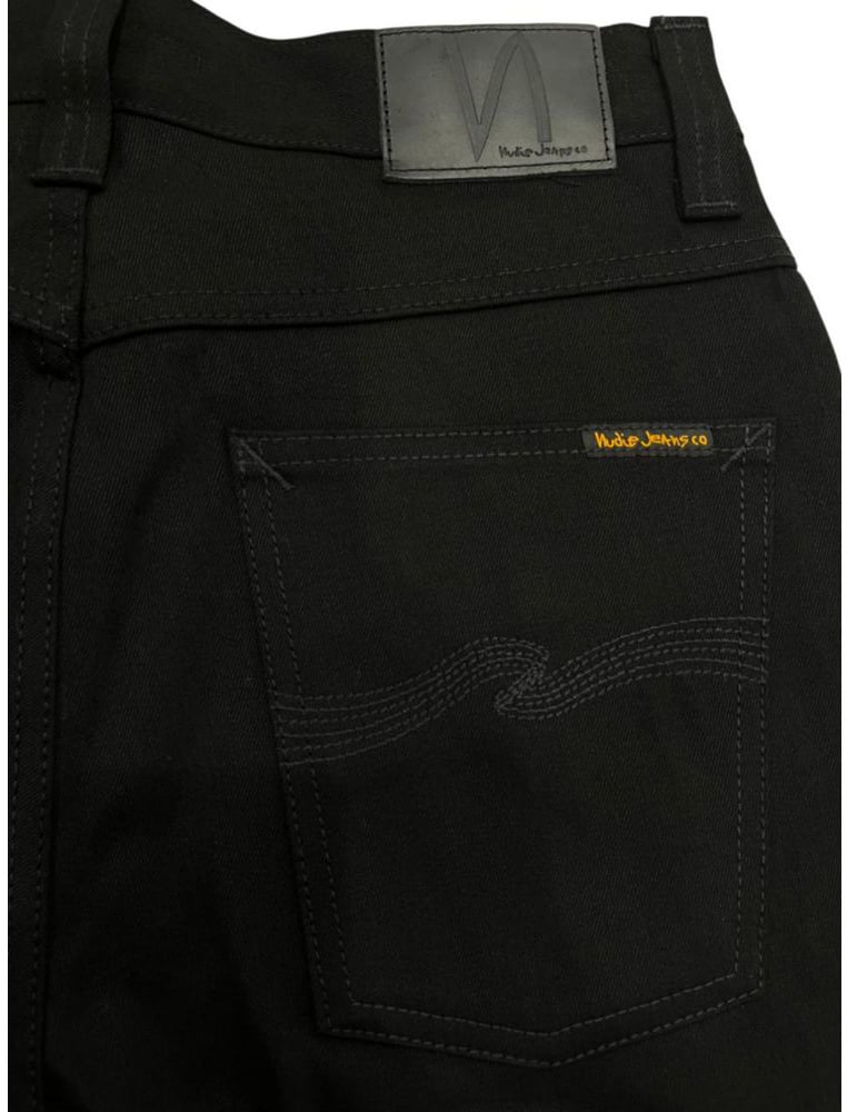 Nudie Jeans Black Cotton Men Jeans Zwart
