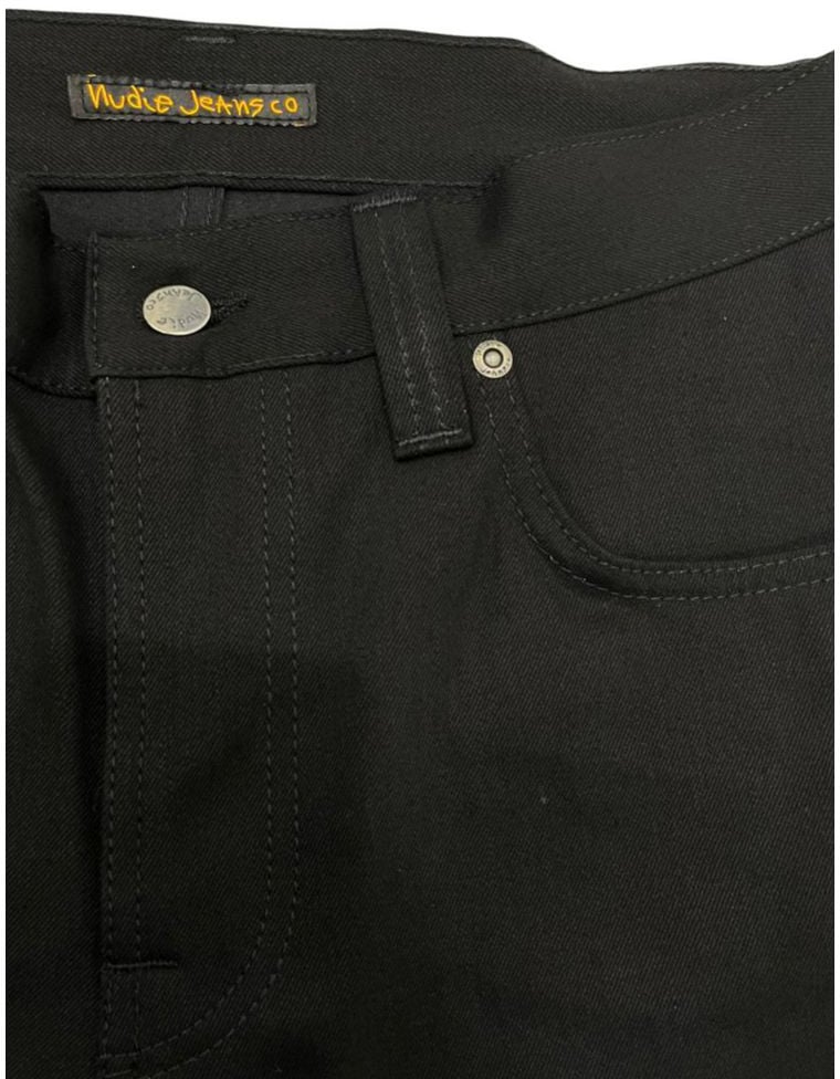 Nudie Jeans Black Cotton Men Jeans Zwart
