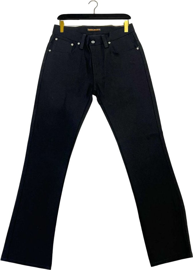 Nudie Jeans Black Cotton Men Jeans Zwart