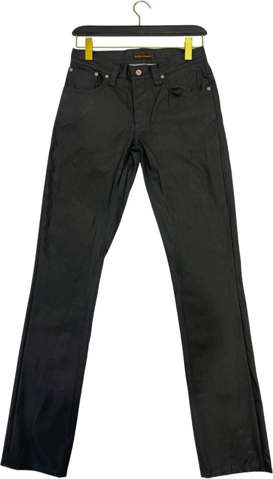 Nudie Jeans Black Cotton Men Jeans Zwart