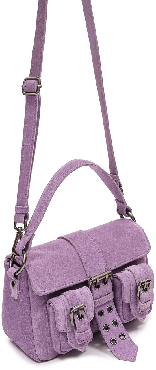 Nunoo Small Honey Buckle Suede Purple Crossbody Paars