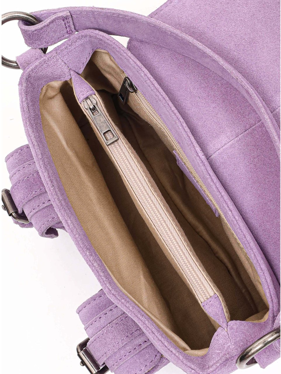 Nunoo Small Honey Buckle Suede Purple Crossbody Paars