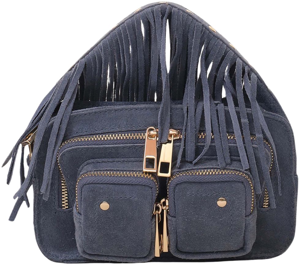 Nunoo Helena Fringe Suede Jeans w. Gold Blauw