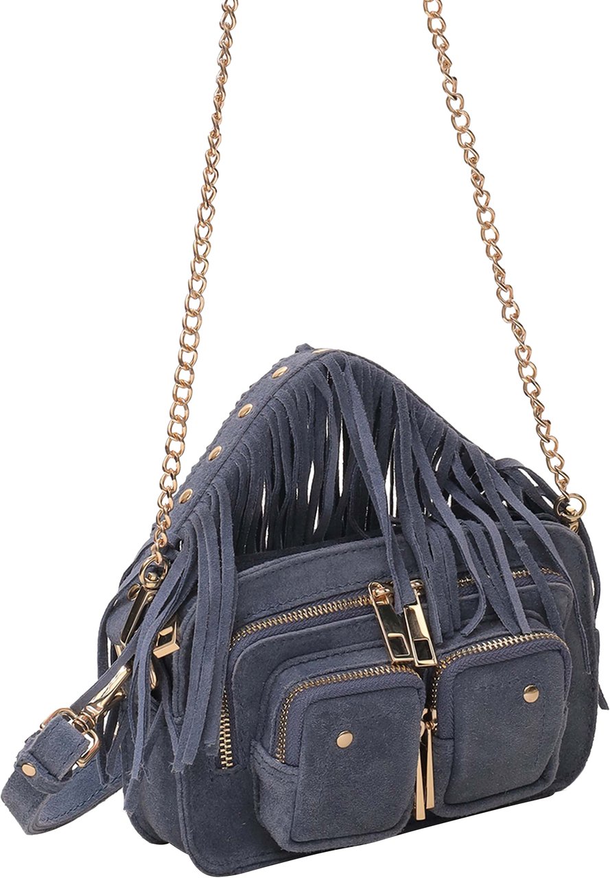Nunoo Helena Fringe Suede Jeans w. Gold Blauw