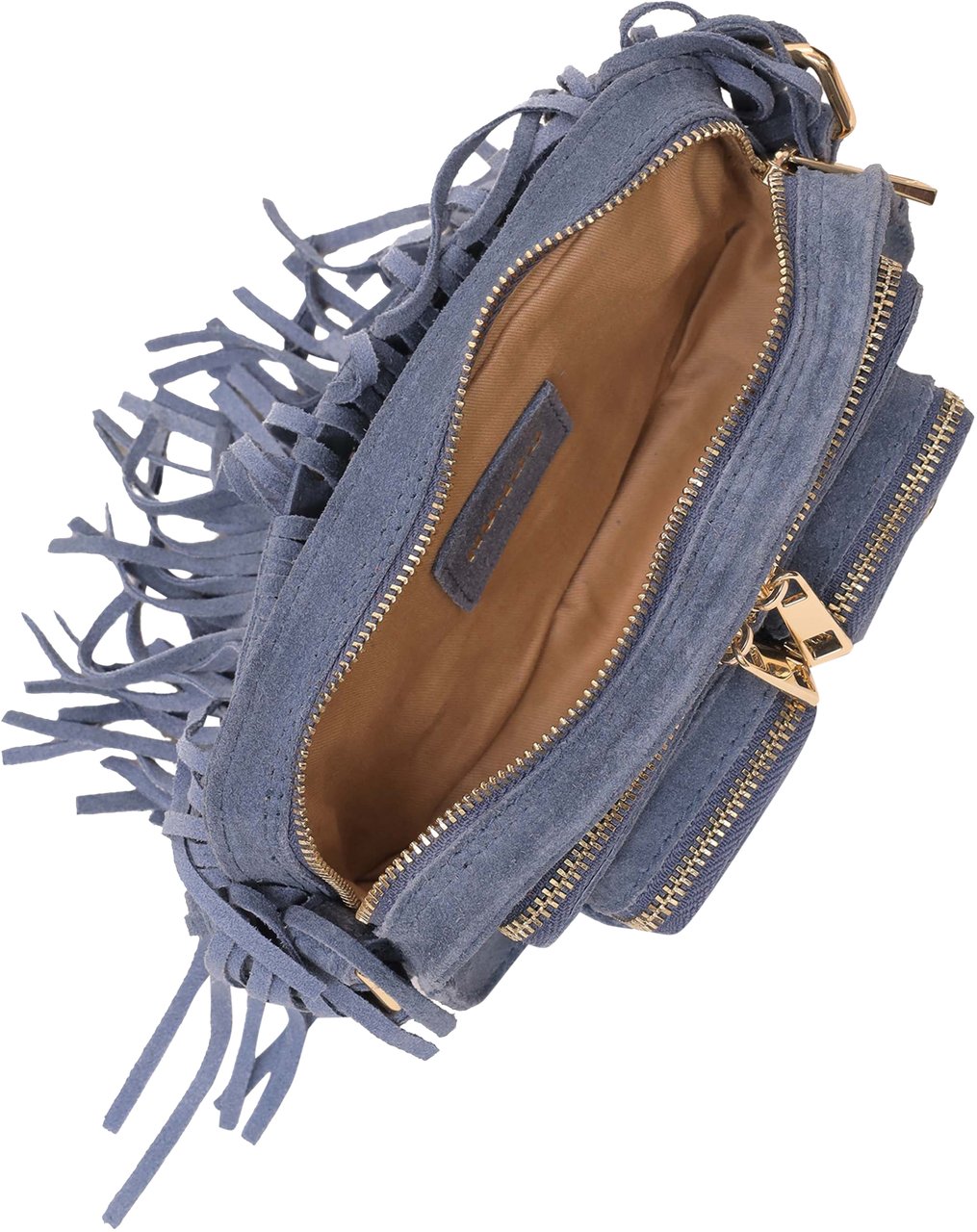 Nunoo Helena Fringe Suede Jeans w. Gold Blauw