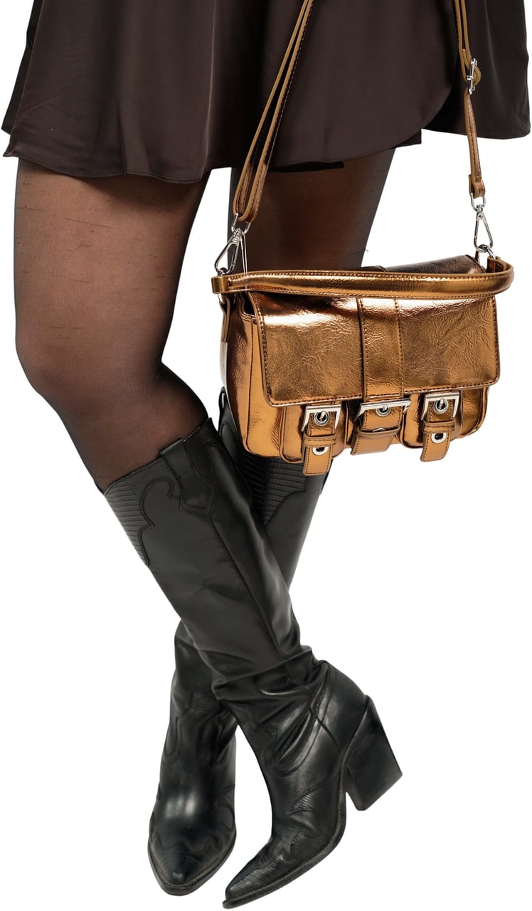 Nunoo Honey Buckle Recycled Cool Bronze-Schoudertas Beige