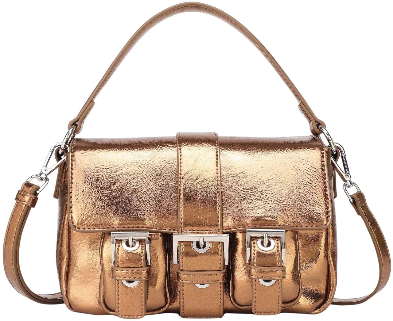 Nunoo Honey Buckle Recycled Cool Bronze-Schoudertas Beige