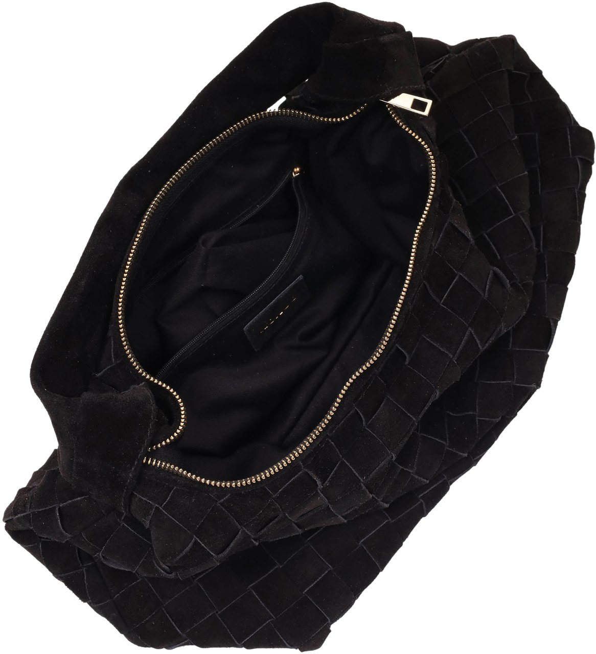 Nunoo Big Dandy Braided Suede Black w. Gold Zwart