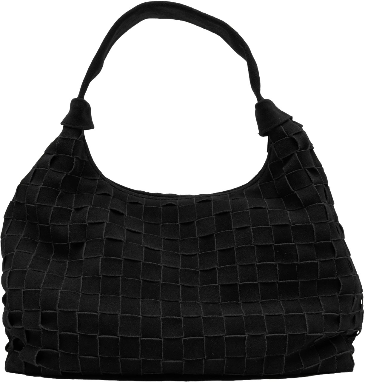 Nunoo Big Dandy Braided Suede Black w. Gold Zwart