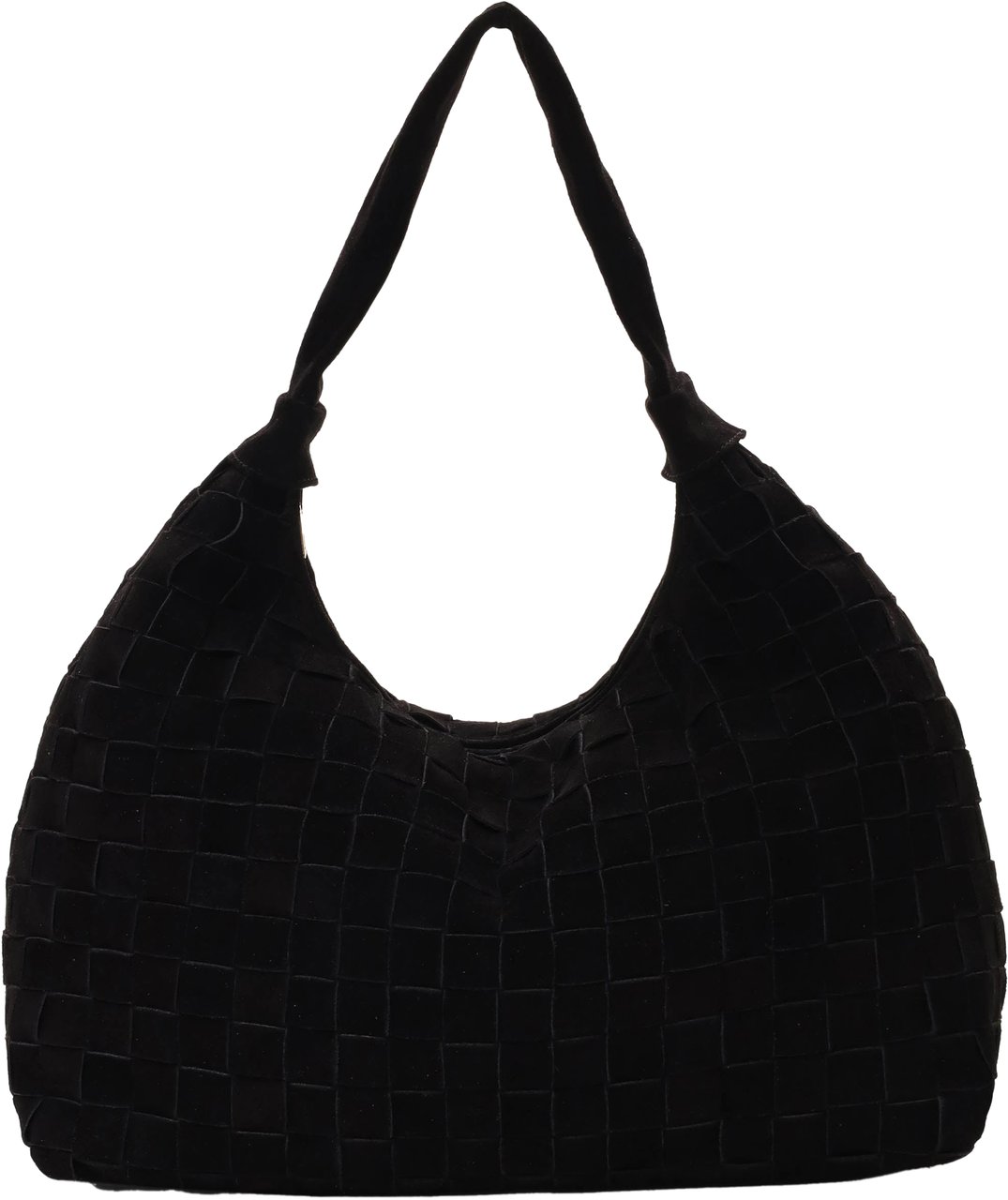 Nunoo Big Dandy Braided Suede Black w. Gold Zwart