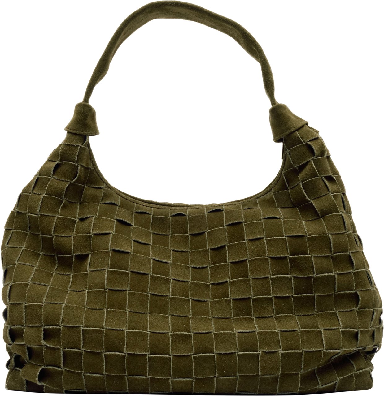 Nunoo Big Dandy Braided Suede Dark Olive w. Gold Groen