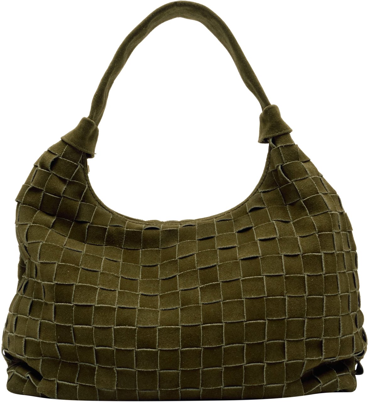Nunoo Big Dandy Braided Suede Dark Olive w. Gold Groen