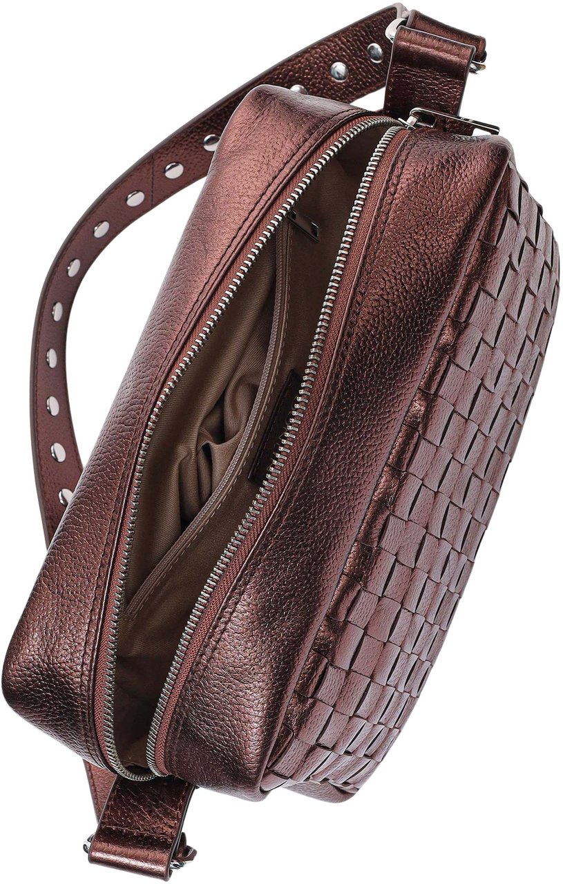 Nunoo Vilda Metallic Brown-Schoudertas Wit